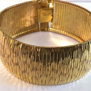 VTG Diadema Italy Runway Bracelet Bronze Tone metal Link wide 7.75"L